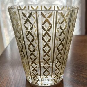 NEST Fragrances Clear Glass Votive with Gold Geometric Pattern